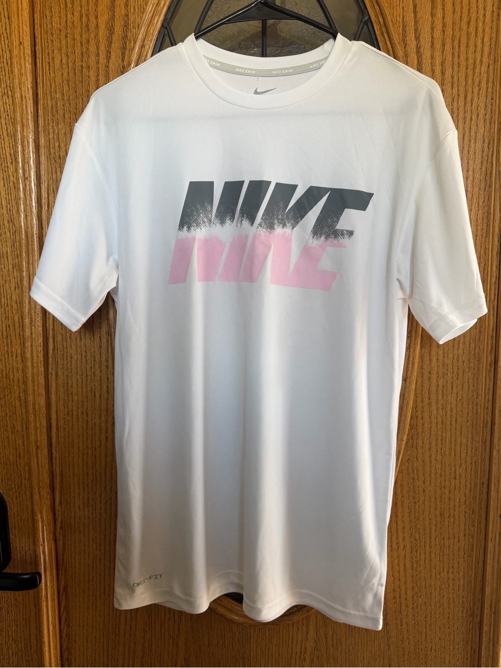 Nike Swim Men’s Dri-FIT UPF 40+ Hydroguard Shirt White Pink S